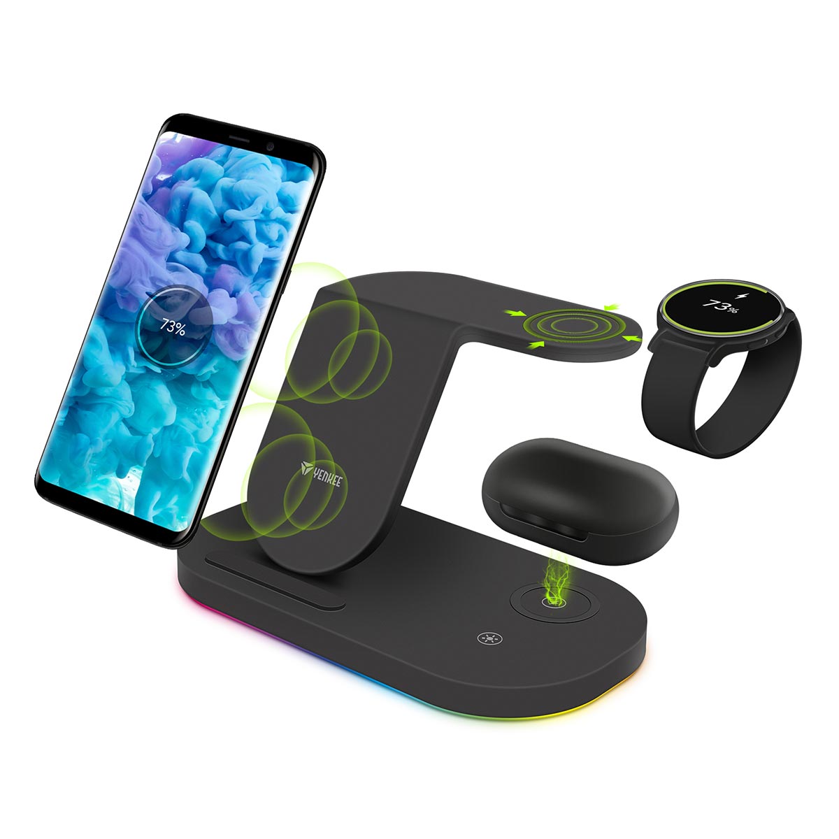 3 u 1 punjenje (mobilni telefon, Samsung Watch, bežične slušalice)
